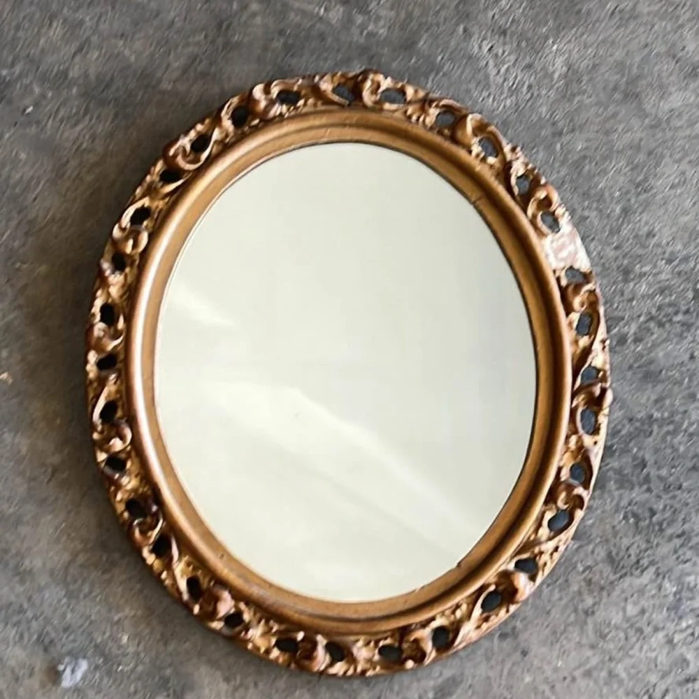 Vintage Wood Golden Mirror